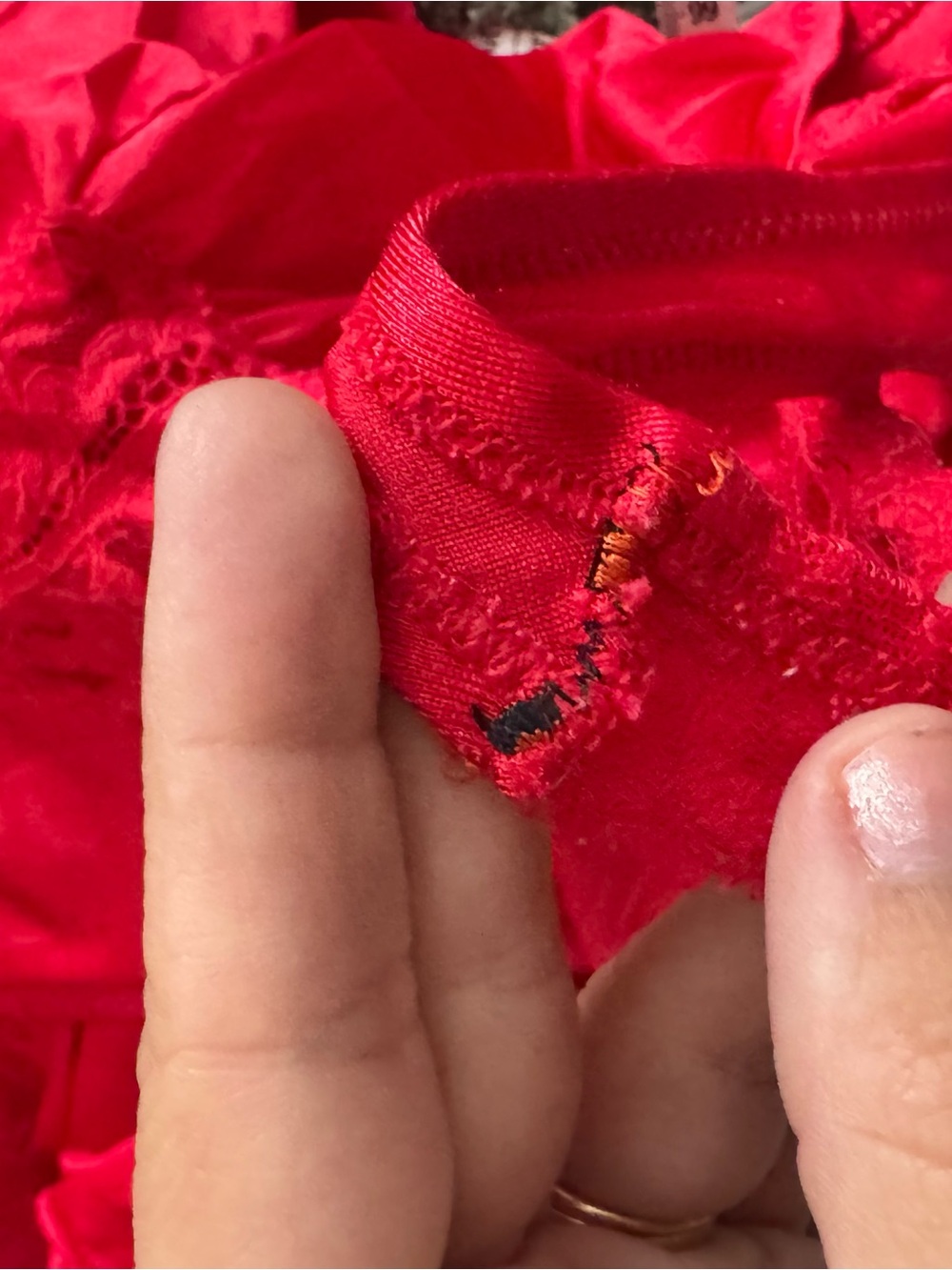 Vintage Olga Red Nightgown Large Made in USA 92270 Full Sweep Tricot - Picture 12 of 12